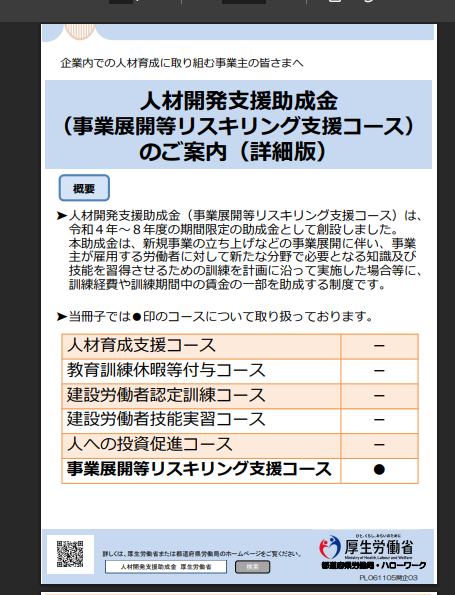 人材開発支援助成金事業展開等リスキリング支援コースを活用し、国家資格講習を受講するには
